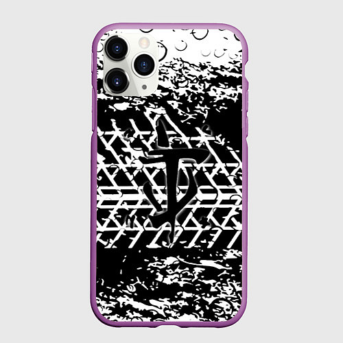 Чехол iPhone 11 Pro матовый Doom знак шины / 3D-Фиолетовый – фото 1