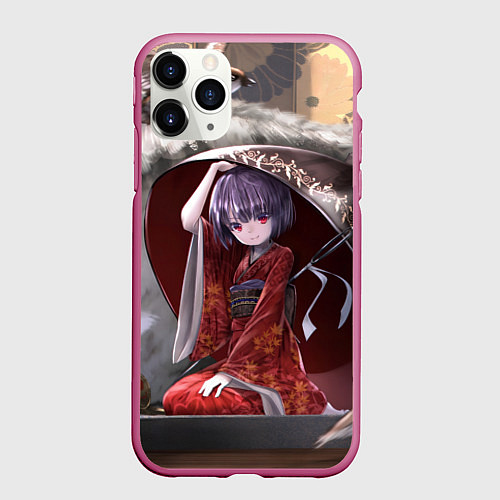 Чехол iPhone 11 Pro матовый Touhou Project Симмёмару Сукуна / 3D-Малиновый – фото 1