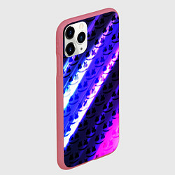 Чехол iPhone 11 Pro матовый Marshmello неоновый паттерн, цвет: 3D-малиновый — фото 2