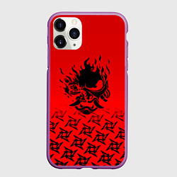Чехол iPhone 11 Pro матовый Cyberpunk steel samurai, цвет: 3D-фиолетовый
