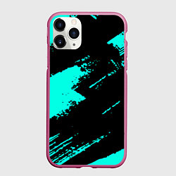 Чехол iPhone 11 Pro матовый Неоновые краски текстура, цвет: 3D-малиновый