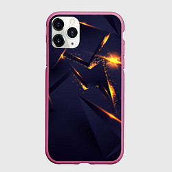 Чехол iPhone 11 Pro матовый Золотые неоновые плиты