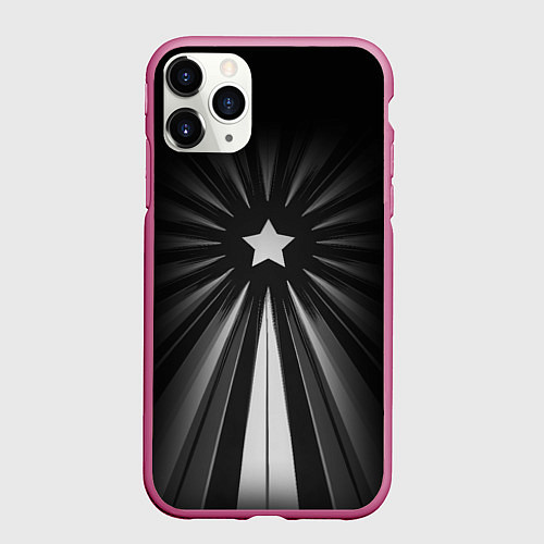 Чехол iPhone 11 Pro матовый Звезда с лучами / 3D-Малиновый – фото 1