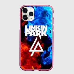 Чехол iPhone 11 Pro матовый Linkin park битва огней, цвет: 3D-малиновый