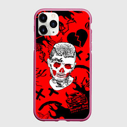 Чехол iPhone 11 Pro матовый Lil Peep логотипы, цвет: 3D-малиновый
