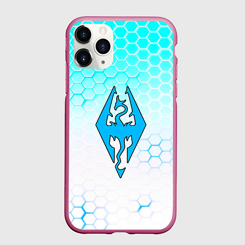Чехол iPhone 11 Pro матовый The elder scrolls hexagon / 3D-Малиновый – фото 1