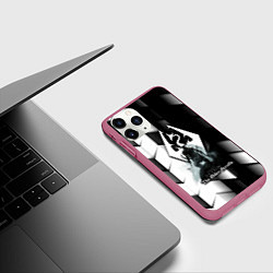 Чехол iPhone 11 Pro матовый The Elder Scrolls geometry, цвет: 3D-малиновый — фото 2