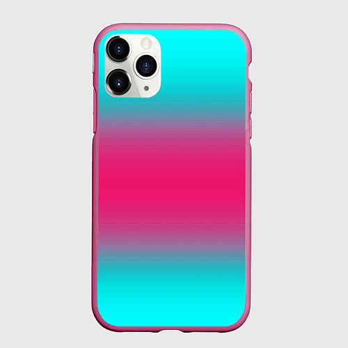 Чехол iPhone 11 Pro матовый Градиент текстура неон / 3D-Малиновый – фото 1