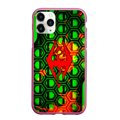 Чехол iPhone 11 Pro матовый The Elder Scrolls game / 3D-Малиновый – фото 1