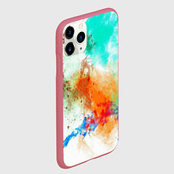 Чехол iPhone 11 Pro матовый Штрихи красок цветные, цвет: 3D-малиновый — фото 2
