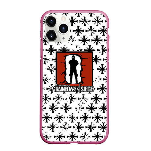 Чехол iPhone 11 Pro матовый Rainbow six x farcry / 3D-Малиновый – фото 1
