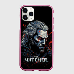 Чехол iPhone 11 Pro матовый The Witcher blood, цвет: 3D-малиновый