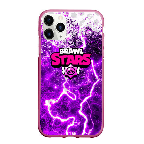 Чехол iPhone 11 Pro матовый Brawl stars storm neon / 3D-Малиновый – фото 1