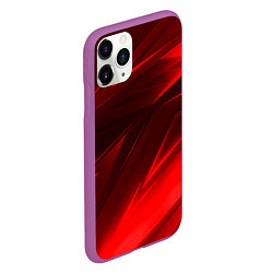 Чехол iPhone 11 Pro матовый Абстрактные линии красный, цвет: 3D-фиолетовый — фото 2