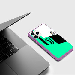 Чехол iPhone 11 Pro матовый Juventus geometry, цвет: 3D-фиолетовый — фото 2