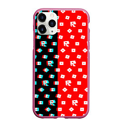 Чехол iPhone 11 Pro матовый Roblox glitch pattern, цвет: 3D-малиновый