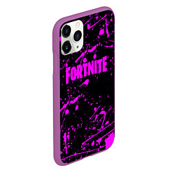 Чехол iPhone 11 Pro матовый Fortnite краски, цвет: 3D-фиолетовый — фото 2