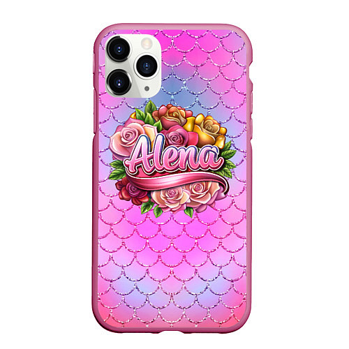 Чехол iPhone 11 Pro матовый Алена букет из роз / 3D-Малиновый – фото 1