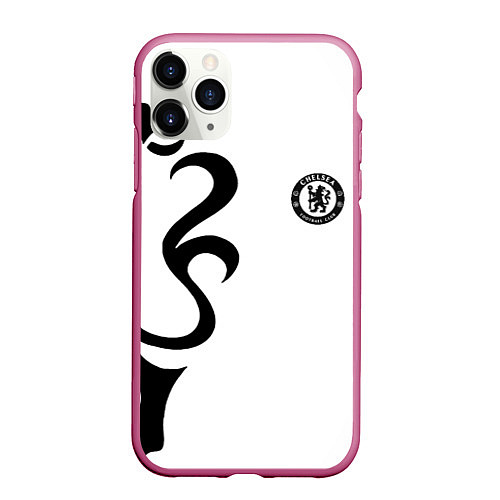 Чехол iPhone 11 Pro матовый Chelsea sport fc / 3D-Малиновый – фото 1