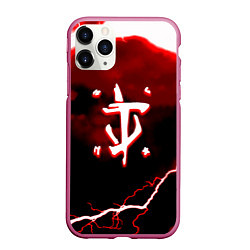 Чехол iPhone 11 Pro матовый Doom storm logo, цвет: 3D-малиновый