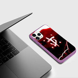 Чехол iPhone 11 Pro матовый Doom storm logo, цвет: 3D-фиолетовый — фото 2