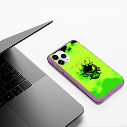 Чехол iPhone 11 Pro матовый Cyberpunk кислотный, цвет: 3D-фиолетовый — фото 2