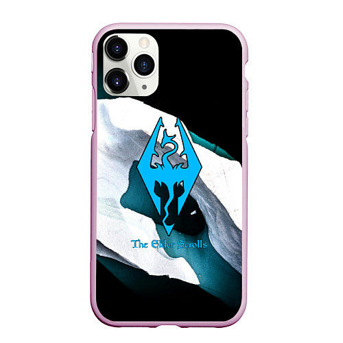 Чехол iPhone 11 Pro матовый The Elder Scrolls краски текстура / 3D-Розовый – фото 1