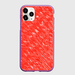 Чехол iPhone 11 Pro матовый Красно-белые мазки, цвет: 3D-фиолетовый