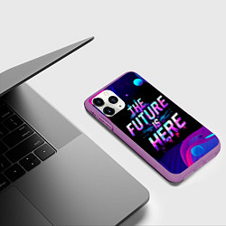 Чехол iPhone 11 Pro матовый Будущее уже здесь, цвет: 3D-фиолетовый — фото 2