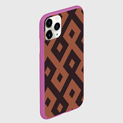 Чехол iPhone 11 Pro матовый Геометрический узор ромб, цвет: 3D-фиолетовый — фото 2