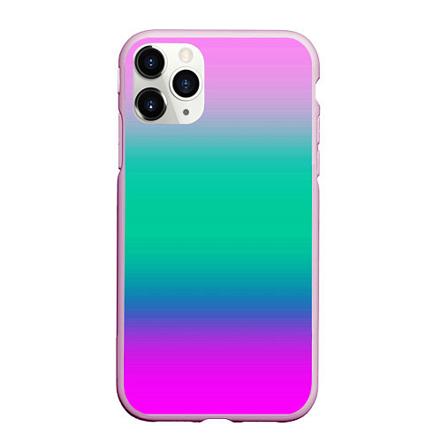 Чехол iPhone 11 Pro матовый Градиент цветной / 3D-Розовый – фото 1