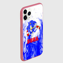 Чехол iPhone 11 Pro матовый Sonic flame blue, цвет: 3D-малиновый — фото 2