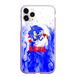 Чехол iPhone 11 Pro матовый Sonic flame blue, цвет: 3D-светло-сиреневый