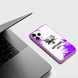 Чехол iPhone 11 Pro матовый The Witcher 2077 неоновые краски, цвет: 3D-фиолетовый — фото 2