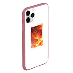 Чехол iPhone 11 Pro матовый Flame girl, цвет: 3D-малиновый — фото 2