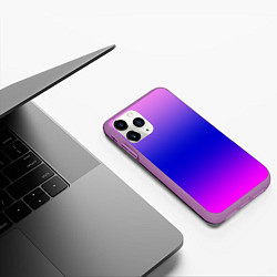 Чехол iPhone 11 Pro матовый Неоновая градиент абстракция, цвет: 3D-фиолетовый — фото 2