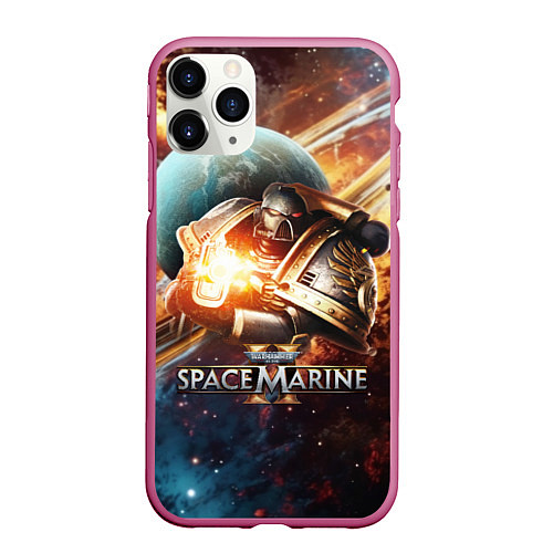 Чехол iPhone 11 Pro матовый Warhammer 40000 space marine 2 / 3D-Малиновый – фото 1