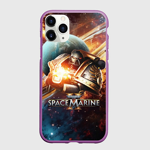 Чехол iPhone 11 Pro матовый Warhammer 40000 space marine 2 / 3D-Фиолетовый – фото 1
