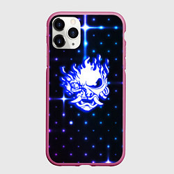 Чехол iPhone 11 Pro матовый Киберпанк неоновый паттерн
