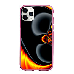 Чехол iPhone 11 Pro матовый Фрактальный узор абстракция, цвет: 3D-малиновый