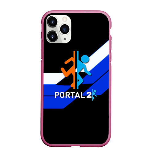 Чехол iPhone 11 Pro матовый Portal geometry / 3D-Малиновый – фото 1