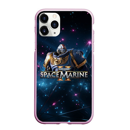 Чехол iPhone 11 Pro матовый Warhammer 40000 space marine 2 ультрамарин в броне / 3D-Розовый – фото 1