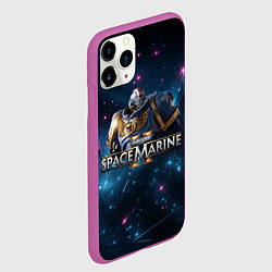 Чехол iPhone 11 Pro матовый Warhammer 40000 space marine 2 ультрамарин в броне, цвет: 3D-фиолетовый — фото 2