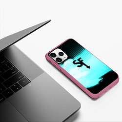 Чехол iPhone 11 Pro матовый Sally face geometry, цвет: 3D-малиновый — фото 2