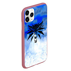 Чехол iPhone 11 Pro матовый The Witcher logo winter, цвет: 3D-малиновый — фото 2