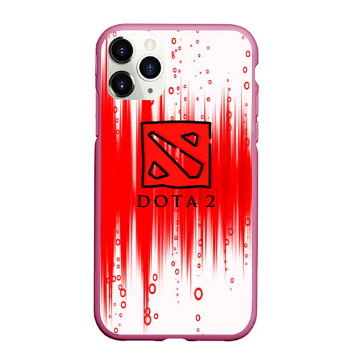 Чехол iPhone 11 Pro матовый Dota abstraction / 3D-Малиновый – фото 1
