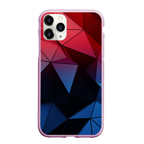 Чехол iPhone 11 Pro матовый Абстрактная геометрия polygon / 3D-Розовый – фото 1