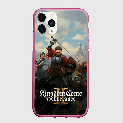Чехол iPhone 11 Pro матовый Битва Kingdom come deliverence 2 / 3D-Малиновый – фото 1