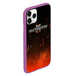 Чехол iPhone 11 Pro матовый Warhammer 40000 space marine 2 logo fire, цвет: 3D-фиолетовый — фото 2