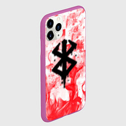 Чехол iPhone 11 Pro матовый Берсерк лого в огне, цвет: 3D-фиолетовый — фото 2